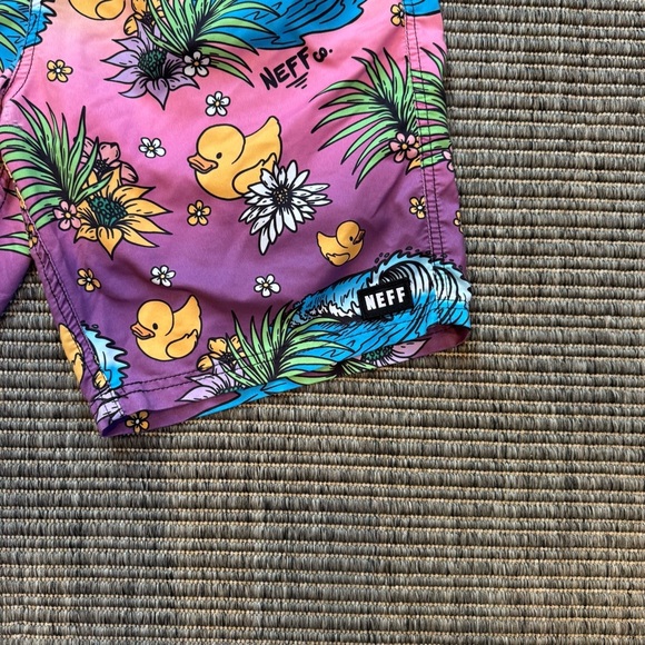 Neff Tropical Rubber Ducky Print Board Shorts - Picture 3 of 4